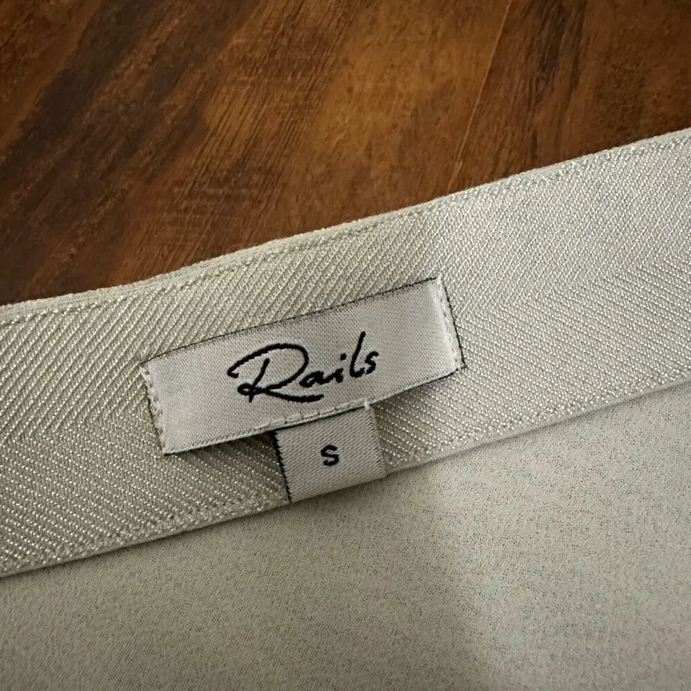 RAILS Anya Satin Midi Skirt Tie Dye Sage Diffusion A-Line Lined NWOT - Picture 7 of 11